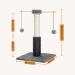 PEQULTI Cat Scratching Post with Sisal Rope, Brush, and Pompom - Grey - Buy Online on GoSupps.com
