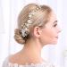 Pearl Floral Bridal Wedding Hair Clip Comb Crystal Bridal Hair Accessories Wedding Decoration Headpiece for Women Girls Brides and Bridesmaids - Buy Online on GoSupps.com