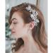 Rhinestone Wedding Hair Comb with Leaf Bead Design - Crystal Bridal Headpiece for Bride and Bridesmaids (Silver) - Buy Online on GoSupps.com