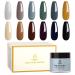Beetles 12 Colors Dip Powder Nail Kit Cozy in Cashmere Collection Dipping Powder Set Fall Winter Nail Dip Colors Green Brown Glitter Nail Dip kit