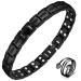 Vicmag Magnetic Bracelet Women Titanium Steel Bracelet Double Row Magnet Bracelet Gift with Removal Tool (Double Row Black)