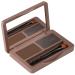 2 Color Eyebrow Powder Waterproof Natural Brow Powder Eyebrow Powder Duo Sculpting Kit for Girls Women Dark Brown and Gray