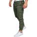 Men's XX-Large Green Elastic Waist Cargo Pants - Casual Zipper Jogger for Work & Tactical Use - Buy Online on GoSupps.com