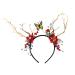 Christmas Headband Christmas Reindeer Antlers Headband Flower Crown Hair Hoops with Artificial Pine Cones Red Berry Elk Deer Headwear Animal Horns Hairband for Women Girls Party Costume Supplies