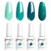 Vishine Gel Nail Polishes 4 Colors Dark Green Gel Polish Set Matcha Sparkly Glitter Gel Polish Misty Forest Green Collection Soak Off UV LED Lamp Nail Art Varnish 8ml 4 Colour-C019