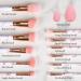 Start Makers Professional 12Pcs Pink Marble Makeup Brushes Set with Beauty Blender and Make Up Bag - Buy Online on GoSupps.com