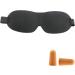 SING F LTD 2pcs 3D Contoured Shape Black Green Polyester Sleep Mask Cover Sleeping Travel Flight Ear Plug Kit - Buy Online on GoSupps.com