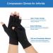 Arthritis Compression Gloves for Rheumatoid Osteoarthritis, Carpal Tunnel, Raynaud's - 2 Pairs, Black Medium - Men and Women - Fingerless Breathable Design - Buy Online on GoSupps.com