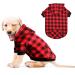 Red Plaid Dog Hoodie Sweater for Dogs Pet Clothes with Hat and Pocket(S) S Red Plaid