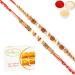 Ghasitaram Gifts Rakhi for Brother Rakhis Online - Set of 2 6299 6340 Pearl Rakhis with 200 GMS of Besan Barfi