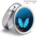 Beautiful Blue Butterfly Round Pill Box - 3 Compartment Portable Organizer - Decorative Metal Case for Medicine - Ideal Travel Pill Container - Buy Online on GoSupps.com