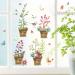 WandSticker4U Reusable Self-Adhesive Flower Pot Window Stickers - Vintage Design for Flowers, Plants, Birds - Ideal for Living Room, Kitchen, Bathroom, Children's Room - Large Size - Spring Theme - Buy Online on GoSupps.com
