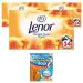 Lenor 3 x 34 pack Tumble Dryer Sheets Bundled with Dehumidifier Bag (1 sashet) Fresh Laundry Fragrance Yellow Summer Clothes Washing Scent (102sheets) (3pack)