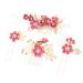 Toyvian Hair Styling Accessories 4pcs Handmade Wedding Hair Comb Clip Floral Girls Bridal Hair Accessories Rhinestone Hair Piece for Brides and Bridesmaid (Rosy) Jewelry Kits