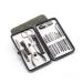 Nail Clippers Set Durable and Portable Stainless Steel Nail Clippers Set Nail Clippers Pedicure Suitable for Gift Gray 15 Pieces Grey