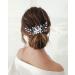 Zoestar Flower Bride Wedding Hair Combs Silver Pearl Crystal Headpiece Bridal Hair Accessories for Women and Girls - Buy Online on GoSupps.com