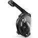 Greatever G2 Full Face Snorkel Mask with Latest Dry Top System,Foldable 180 Degree Panoramic View Snorkeling Mask with Camera Mount,Safe Breathing,Anti-Leak&Anti-Fog,for Kids&Adult Black Large