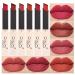 evpct DNM 6Pcs Red Silky Velvet Matte Lipstick Set for Women Permanent Long Lasting 24 Hours Color Stay Maroon Lipstick Waterproof labiales matte larga duracion 24 mate 24 horas originales lip crayon 6 Count (Pack of 1) ...