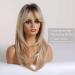 Esmee 20-Inch Long Blonde Synthetic Wig for Women | Dark Roots | Everyday & Party Use - Buy Online on GoSupps.com
