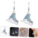 Winter Skates Earrings for Women - Stahad 1 Pair Trailer Pattern Rhinestones & Synthetic Leather - Unique Winter Wedding Jewelry - Buy Online on GoSupps.com