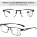 Lanomi Photochromic Progressive Multifocus Reading Glasses - Blue Light Filter UV400 Self-Tinting Metal Rectangle - 2.5 Dioptria Multifocal Computer & Outdoor Sun Aid - Buy Online on GoSupps.com