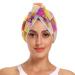 Colorful Checkerboard Hair Drying Towel 2 Pack Hair Towels for Women Microfiber Hair Turban for Wet Hair Curly Hair