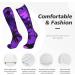 Lila Hawaiian Flower Compression Socks for Men & Women | 15-20 mmHg Circulation Support for Running & Cycling - Buy Online on GoSupps.com