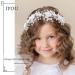 IYOU Flower Girl Headbands White Floral Holy Communion Headpiece Crystal Leafs Princess Wedding Hair Accessories for Girls - Buy Online on GoSupps.com