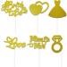 24 Bride to Be Cupcake Toppers - Engagement Wedding and Bachelorette Party Supplies | Love Heart Ring Miss To Mrs Cupcake Picks | Bridal Shower Cake Decorations | Engagement Cake Topper (Gold) A Gold - Buy Online on GoSupps.com