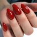 Kikmoya Red Almond Press On Nails - Short Reusable Full Cover Fake Nails Kit - 30pcs in 15 Sizes for Women - Buy Online on GoSupps.com