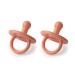 Filibabba Silicon Schnuller 2 Set |Baby pacifier made of 100 % silicone in beautiful colorsRound pacifier |Danish design |2 pieces with a pacifier box (coral)