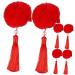 Beavorty 3 Pairs tassel hair ball hair clip cosplay hair pin flower hair barrettes metal hair barrettes aesthetic hair accessories tassel ball modeling artificial baby girl