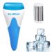 Face Ice Roller for Face and Eye  2 Pcs Silicone and Stainless Steel Ice Roller Head Set  Cryotherapy Face Skin Care  Eye Roller for Puffy Eyes  Cold Roller for Migraine  Sunburn Relief (Blue)