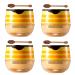 4 PCS Bee Lip Balm Honey Pot Propolis Lip Mask Moisturizing Moisture Nourishing Dry & Chapped Care and Reduces Lines Exfoliating (Honey) Honey 4 pcs