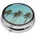 Buy Palm Tree Round Pill Box - 3 Compartment Travel Organizer for Vitamins & Medications | Portable Mini Decorative Pill Case - Buy Online on GoSupps.com