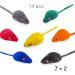 Yangbaga Real Fur Mice Rattle 14 Pack Cat Toys for Kittens - Rainbow Mice Rabbit Feather Collection - Buy Online on GoSupps.com