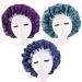 LERTREE 3PCS Elastic Women Satin Night Sleep Cap Hair Bonnet Hat Shower Caps (B)