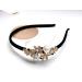 Crystal Flower Butterfly Hair Hoop Rhinestone Pearl Headband 1920s French Hair Band Vintage Velvet Hair styling Headpiece Accessories for Women(Black B) - Buy Online on GoSupps.com