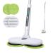 OGORI Cordless Electric Mop, Spin Mops for Floor Cleaning, Rechargeable Dual Spinning Scrubber Cleaner Mops for Hardwood Floor, Tile, Vinyl & Laminate Floors, 4 Reusable Microfiber Pads white