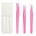 3 Pieces Lashes Tweezers Set Stainless Steel Curvy Tweezers Curved Lash Extension Tweezers Straight Eyelash Extension Tweezers Volume Lash Extension Tweezers with White Bag for Women Girls  3 Styles