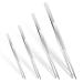 4-Piece Stainless Steel Tweezers Set Non-Slip Fine Tweezers Flat Metal Tweezers with Precision Pinking Tweezers Set for Cooking Gardening Repairing Eating (12 10 8 6 inch Silver)