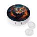 Tiger Contact Lens Case with Mirror Portable Cute Eye Contact Lens Box Travel Kit