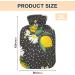 Mnsruu Daisy Lemons Hot Water Bottle - 2L with Soft Cover | Ideal Gift for Women & Kids | Perfect for Christmas - Shop Internationally! - Buy Online on GoSupps.com