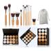 Pure Vie 15 Colors Cosmetics Cream Contour and Highlighting Makeup Kit  Color Correcting Cream Concealer Camouflage Makeup Palette + 11 Pcs Foundation Powder Concealer Eye Shadows Makeup Brushs