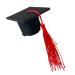Fukamou Graduation Hat Hair Clip Doctoral Hat Headband - 3D Graduation Hat Hairpins Dress up Photo Decoration Supplies for Graduation Red