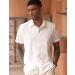 COOFANDY Men's Linen Short Sleeve Button Down Beach Shirt - White, Medium - Buy Online on GoSupps.com