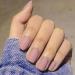 Bohend matt short false nails pure square fake nail tips daily use date party press nail for women and girls (pink)