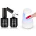 Beetles 2 in 1 Nail Glue and Base Gel Kit with Innovative Gel Nail Lamp with Smart Sensor for Easy and Fast Nal Extension System