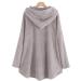 Hanxiulin Women's Fleece Plush Jacket - Warm Hooded Winter Parka Fluffy Zippered Long Down Coat for Outdoor Comfort - Gray - Buy Online on GoSupps.com