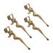 Zerodeko 4pcs Brass Ear Spoon Vintage Mini Spoon Lady Body Shape Mini Shovel Tableware Micro Scoops Ear Wax Remover Ear Pick for Filling Vial Salts Rocket Bottle